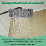 200mm Shower Head Square 304SS Electroplated Matte Black Finish - 45-Degree Angle