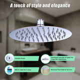 200mm Shower Head Round 304SS Polished Chrome Finish - 45-Degree Angle