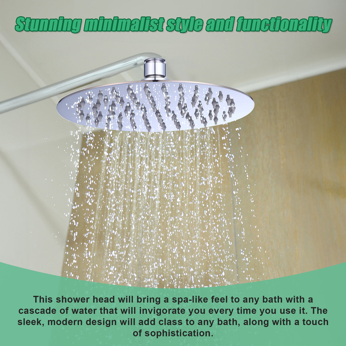 200mm Shower Head Round 304SS Polished Chrome Finish