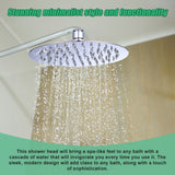 200mm Shower Head Round 304SS Polished Chrome Finish - Low Angle