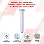 Shower Head Arm Wall Connector Round Bathroom Rainforest ShowerHead