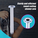Shower Head Arm Wall Connector Round Bathroom Rainforest ShowerHead - Side View