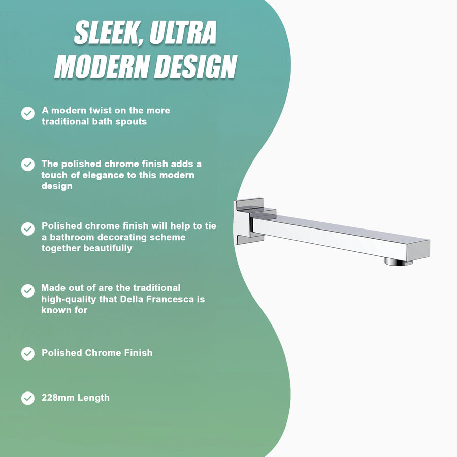 228mm Bath Spout Polished Chrome Finish
