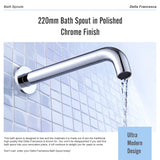 220mm Bath Spout in Polished Chrome Finish