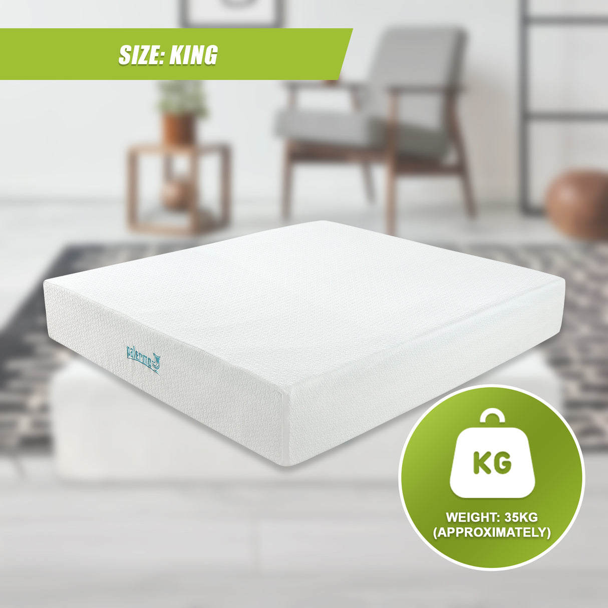 King 30cm Green Tea Memory Foam Mattress &ndash; Cooling Comfort with CertiPUR-US&reg; Certified Foam