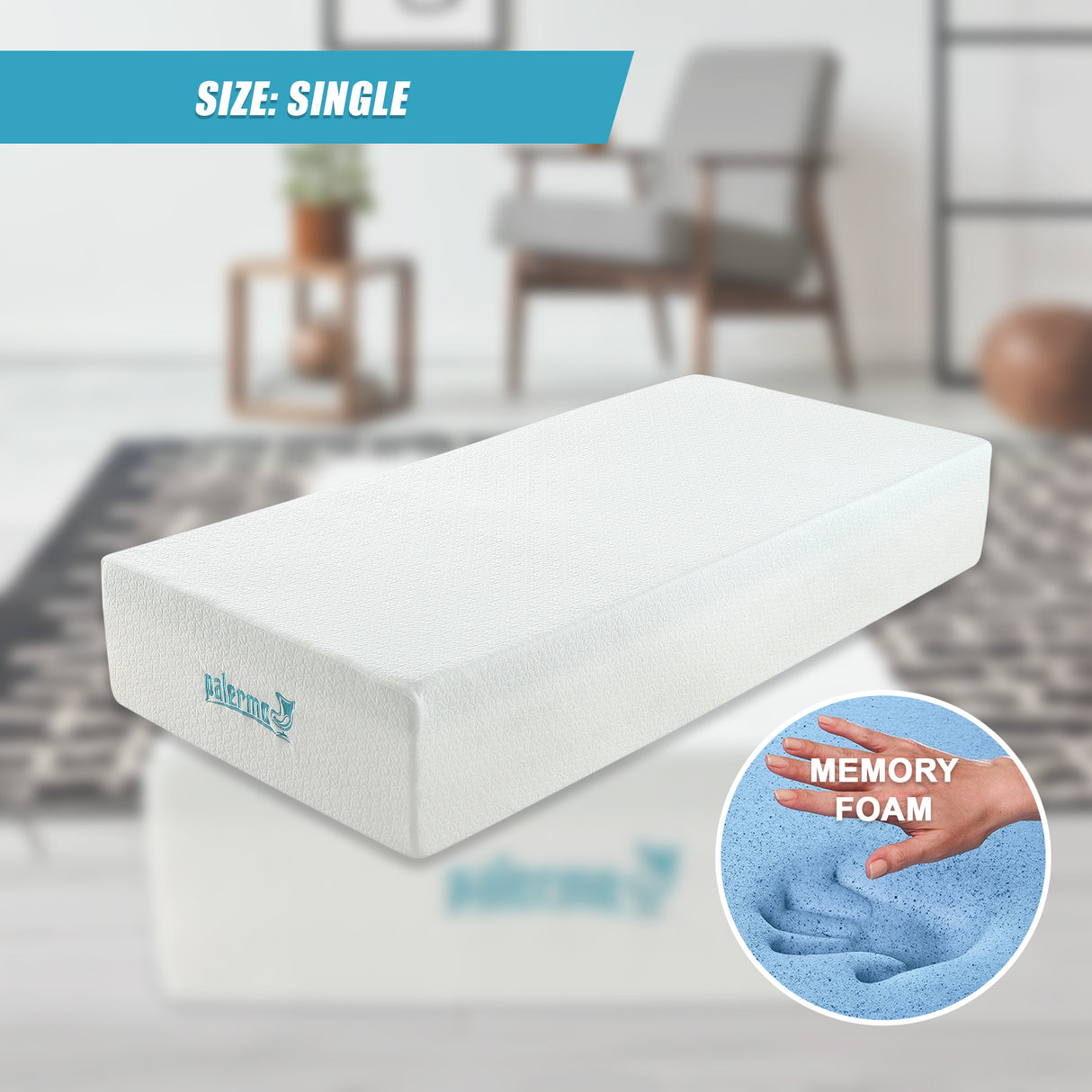 Single 30cm Green Tea Memory Foam Mattress &ndash; Cooling Comfort with CertiPUR-US&reg; Certified Foam