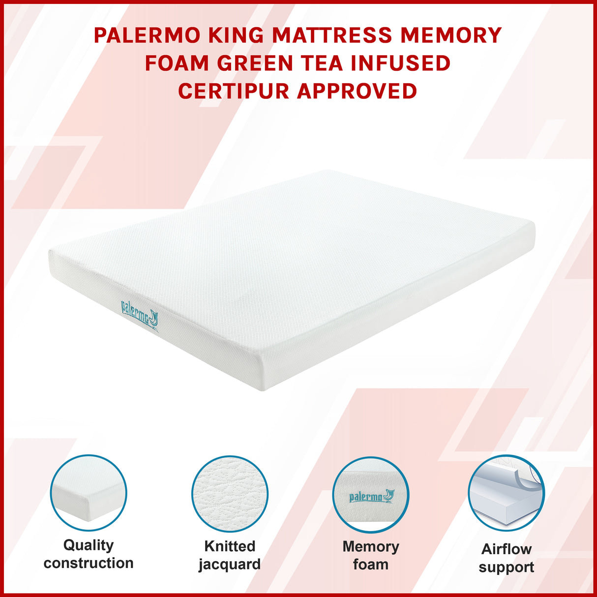King Green Tea Memory Foam Mattress &ndash; Cooling Comfort with CertiPUR-US&reg; Certified Foam