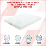 King Green Tea Memory Foam Mattress &ndash; Cooling Comfort with CertiPUR-US&reg; Certified Foam - Side View