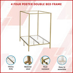 4 Four Poster Double Bed Frame