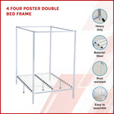 4 Four Poster Double Bed Frame - Side View