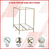 4 Four Poster King Bed Frame