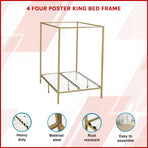 4 Four Poster King Bed Frame, image 3