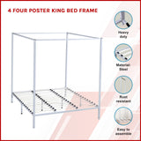 4 Four Poster King Bed Frame - Side View