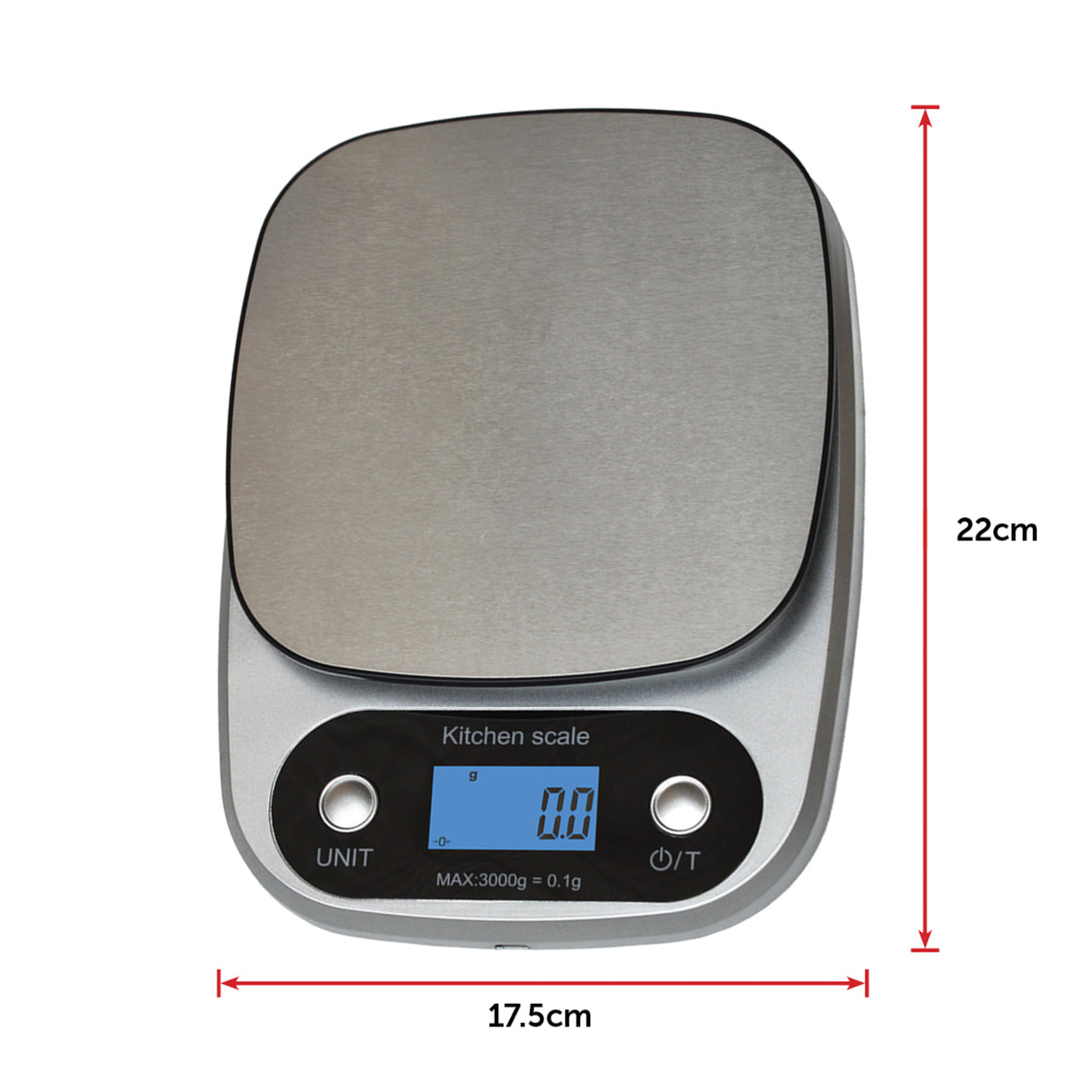0.1g Digital Kitchen Scale 3kg Rechargeable High Precision Food