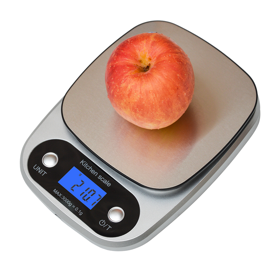 0.1g Digital Kitchen Scale 3kg Rechargeable High Precision Food