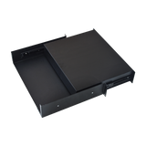 19" Rack Mount 2U Steel Plate DJ Drawer Equipment Cabinet Locking Lockable