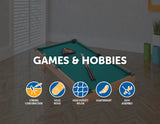Kids Mini Billiard Table Game Toy Wooden Snooker Pool Home Fun Birthday Gift - Side View