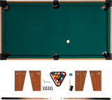 Kids Mini Billiard Table Game Toy Wooden Snooker Pool Home Fun Birthday Gift - Top-Down View