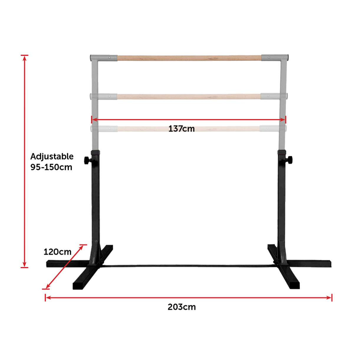 Gymnastics Training Bar Kids Adjustable Horizontal Kip Fitness Gym Equipment