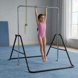Kids Gymnastics Bars Training Horizontal Bar Monkey Kip Bar Black - Rear View