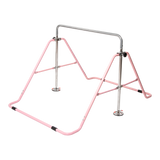 Kids Gymnastics Bars Training Horizontal Bar Monkey Kip Bar Pink - Front View