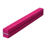 2.2m Gymnastics Folding Balance Beam Pink Synthetic Suede - Top-Down View