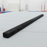 2.2m Gymnastics Folding Balance Beam Black Synthetic Suede - Close-Up Angle