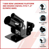 Landmine T Bar Row Platform 360 Degree Swivel for 1 & 2 Inch Bars Olympic - Side View