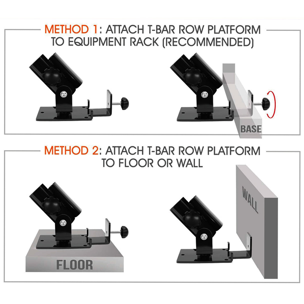 Landmine T Bar Row Platform 360 Degree Swivel for 1 & 2 Inch Bars Olympic