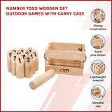 Number Toss Wooden Set Outdoor Games with Carry Case - Top-Down View