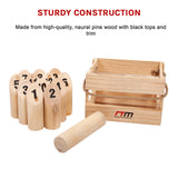 Number Toss Wooden Set Outdoor Games with Carry Case - Rear View