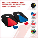 Collapsible Portable Corn Hole Boards With 8 Cornhole Bean Bags, Carry Case - Front View
