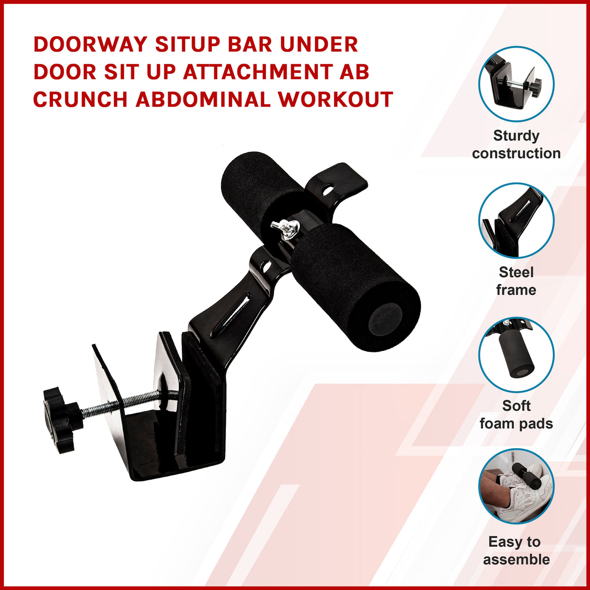 Doorway Sit Up Bar Under Door Ab Crunch Abdominal Trainer Workout