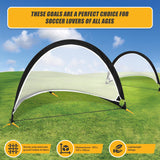 Pair of Soccer Football Goals 180cm Pop Up Portable Quick Set Up - Side View
