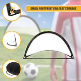 Pair of Soccer Football Goals 180cm Pop Up Portable Quick Set Up - 45-Degree Angle
