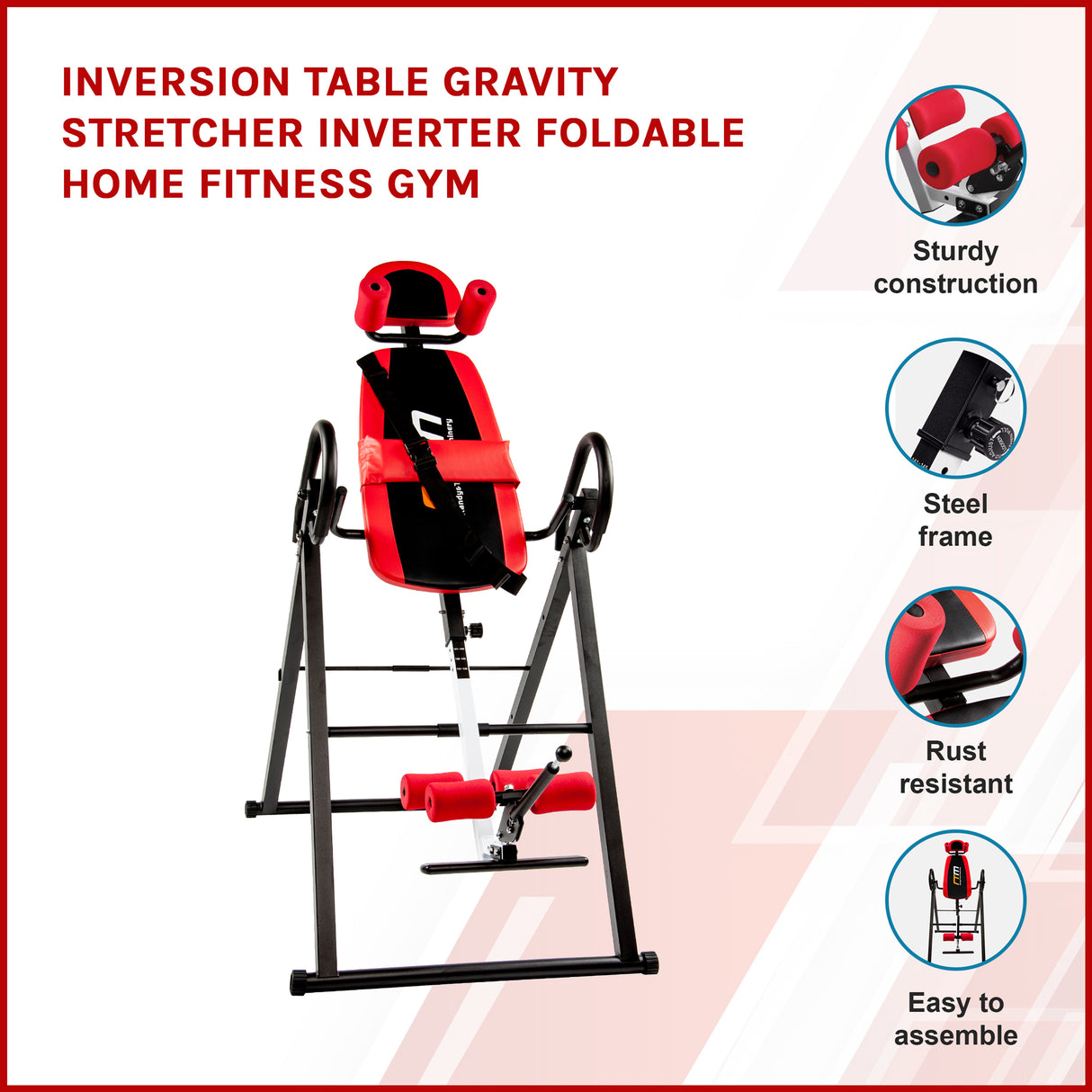 Inversion Table Gravity Stretcher Inverter Foldable Home Fitness Gym