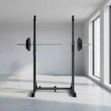 Commercial Squat Rack Adjustable Pair Fitness Exercise Weight Lifting Gym Barbell Stand - Front View