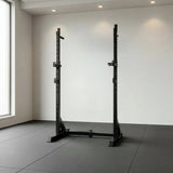 Commercial Squat Rack Adjustable Pair Fitness Exercise Weight Lifting Gym Barbell Stand - Side View