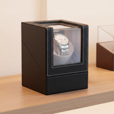 Automatic Watch Winder Display Box Case Motor Rotation Storage PU Leather