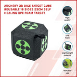 Archery 3D Dice Target Cube Reusable 18 Sides 23CM Self Healing XPE Foam Target - Top-Down View
