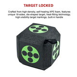 Archery 3D Dice Target Cube Reusable 18 Sides 23CM Self Healing XPE Foam Target - 45-Degree Angle