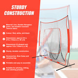 Portable Baseball Training Net Stand Softball Practice Sports Tennis - Front View