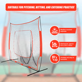 Portable Baseball Training Net Stand Softball Practice Sports Tennis - Top-Down View
