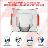 Portable Baseball Training Net Stand Softball Practice Sports Tennis