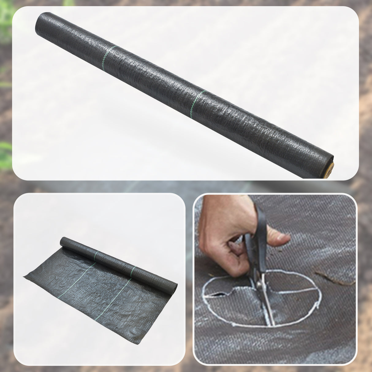 Heavy Duty Weed Control PP Woven Fabric Weed Mat Gardening Plant 1.83m x 30m
