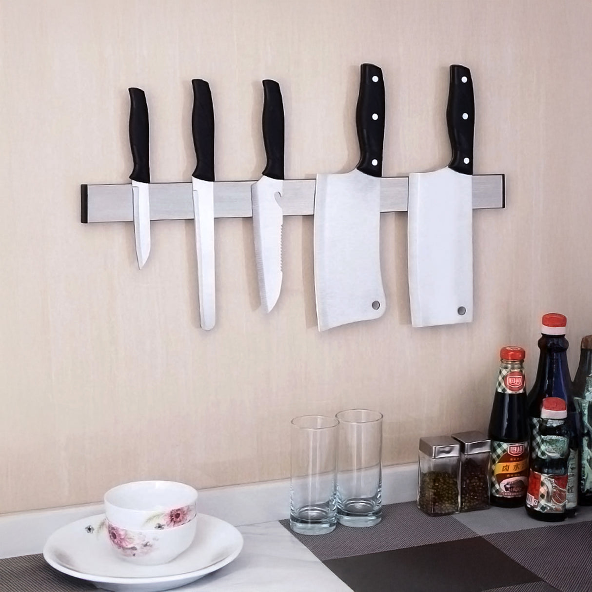 41cm Strong Magnetic Wall Mounted Kitchen Knife Magnet Bar Holder Display Rack Strip