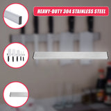 41cm Strong Magnetic Wall Mounted Kitchen Knife Magnet Bar Holder Display Rack Strip - Close-Up Angle