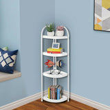 Shower Corner Shelf White Caddy Bathroom Shelves Organiser Bath Storage Rack 4 - Front View