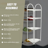 Shower Corner Shelf White Caddy Bathroom Shelves Organiser Bath Storage Rack 4 - Top-Down View