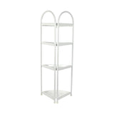 Shower Corner Shelf White Caddy Bathroom Shelves Organiser Bath Storage Rack 4 - 45-Degree Angle